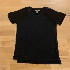 Black T-Shirt with Mesh Sleeves